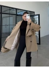 Rose Oversize Kuşaklı Camel Trençkot