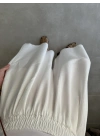 Rove Tensel Beli Lastikli Beyaz Etek Pantolon