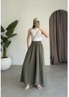 Rove Tensel Beli Lastikli Haki Etek Pantolon