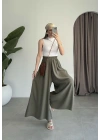 Rove Tensel Beli Lastikli Haki Etek Pantolon