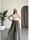 Rove Tensel Beli Lastikli Haki Etek Pantolon