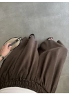 Rove Tensel Beli Lastikli Kahve Etek Pantolon