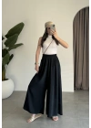 Rove Tensel Beli Lastikli Siyah Etek Pantolon