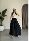 Rove Tensel Beli Lastikli Siyah Etek Pantolon