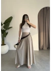 Rove Tensel Beli Lastikli Vizon Etek Pantolon