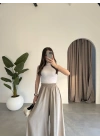 Rove Tensel Beli Lastikli Vizon Etek Pantolon