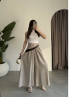 Rove Tensel Beli Lastikli Vizon Etek Pantolon