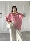 Şeker Pembesi Oversize Tensel Gömlek