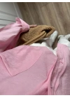Şeker Pembesi Oversize Tensel Gömlek
