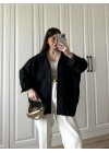Siyah Oversize Tensel Gömlek