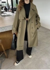 Stradi Model Haki Astarlı Uzun Trençkot