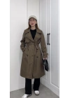 Stradi Model Kahve Astarlı Uzun Trençkot
