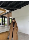 Stradi Model Kahve Astarlı Uzun Trençkot