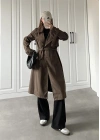 Stradi Model Kahve Astarlı Uzun Trençkot