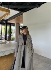 Stradi Model Olive Astarlı Uzun Trençkot