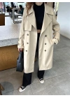 Stradi Model Taş Astarlı Uzun Trençkot
