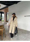 Stradi Model Taş Astarlı Uzun Trençkot