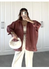Tarçın Oversize Tensel Gömlek