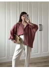 Tarçın Oversize Tensel Gömlek