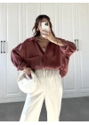 Tarçın Oversize Tensel Gömlek
