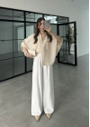 Taş Oversize V Yaka Gömlek