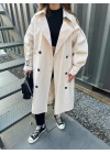 Taş Renk Oversize Astarlı Trençkot