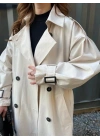 Taş Renk Oversize Astarlı Trençkot