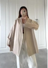 Taş Yandan Bağlamalı Gabardin Kimono Ceket