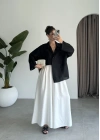 Tek Cepli Keten Oversize Siyah Gömlek