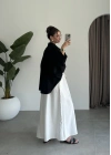 Tek Cepli Keten Oversize Siyah Gömlek