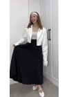 Tensel Beli Lastikli Siyah Kilos Etek
