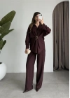 Tokalı İthal Kumaş Bordo Gömlek Takım