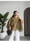 Uçuşan Pelerin Olive Tül Bluz