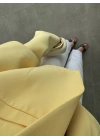 Vatkalı Astarlı Sarı Crop Ceket
