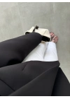 Vatkalı Astarlı Siyah Crop Ceket