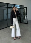 Vatkalı Astarlı Siyah Crop Ceket