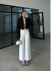 Vatkalı Astarlı Siyah Crop Ceket