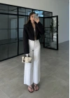 Vatkalı Astarlı Siyah Crop Ceket