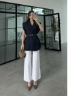 Vatkalı Kemerli Lacivert Premium Yelek