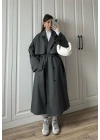 Voi Premium Yüksek Kalite Astarlı Antrasit Trençkot