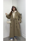 Voi Premium Yüksek Kalite Astarlı Karamel Trençkot