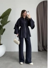 Volan Kol Detaylı Lacivert Takım