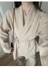 Vool Ham Keten Bej Kimono Takım