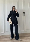 Vool Ham Keten Siyah Kimono Takım