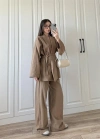 Vool Ham Keten Vizon Kimono Takım