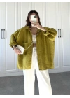 Yağ Yeşili Oversize Tensel Gömlek