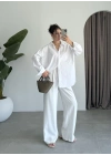 Yale Oversize Poplin Beyaz Gömlek