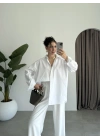 Yale Oversize Poplin Beyaz Gömlek