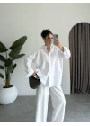 Yale Oversize Poplin Beyaz Gömlek
