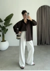 Yale Oversize Poplin Kahve Gömlek